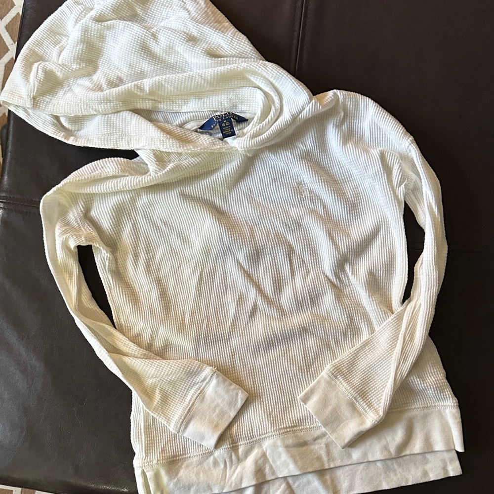 Polo by Ralph Lauren Cream Hooded Top medium girls 8-10